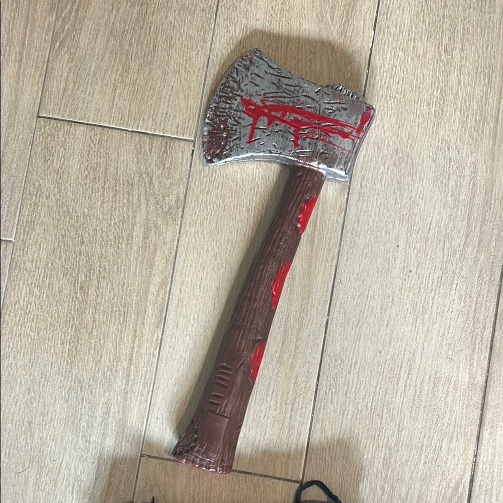 Black Distressed Halloween Zombie Pants with Axe Prop - Picture 7 of 8